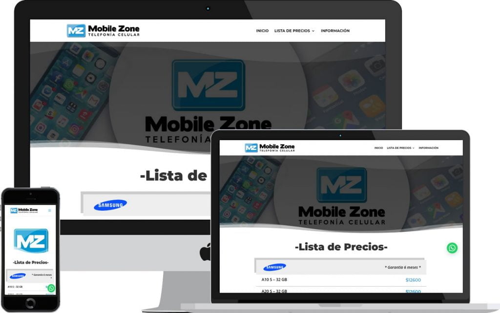 Sitio web Mobile Zone - Diseño web Rosario
